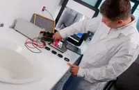 Meratch engineer testing sensors in the lab