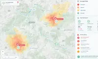 Meratch portal showing drought risk on a map with key indicators and active alerts